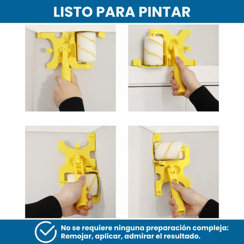 Rodillo de pintura para bordes perfectos con guía de precisión