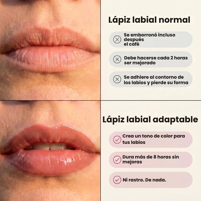 PAGA 1 LLEVA 2 Lápiz labial adaptable al PH Humectante brillo y textura