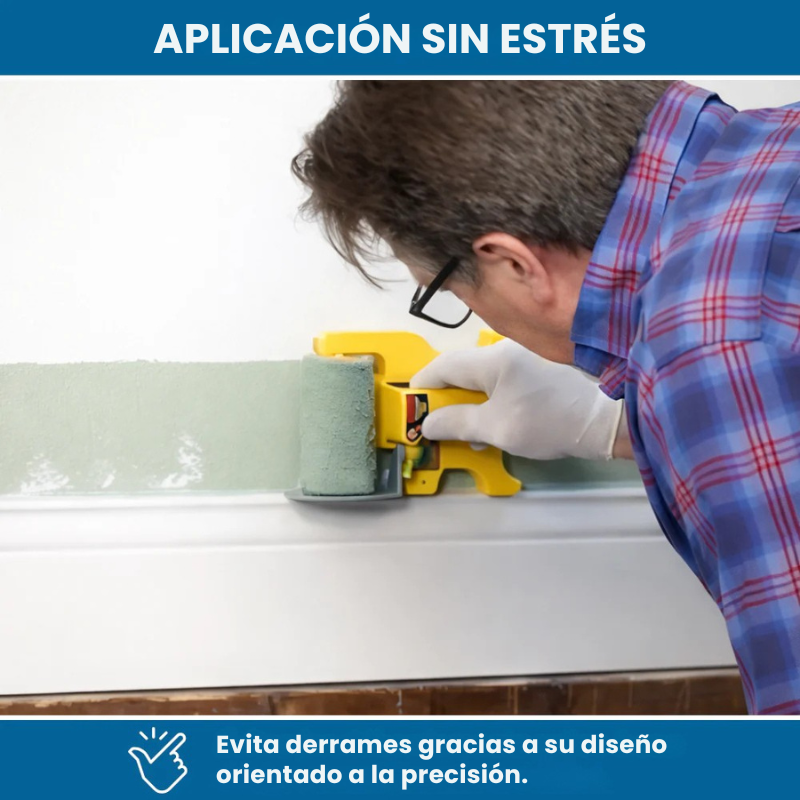 Rodillo de pintura para bordes perfectos con guía de precisión