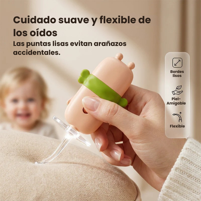 Kit limpiador de oidos para bebe con luz led
