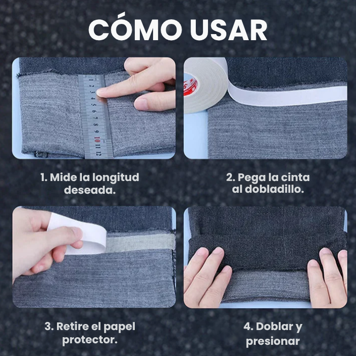PAGA 1 LLEVA 2 ROLLOS DE 2.5 METROS Cinta adhesiva lavable para  dobladillos de pantalones