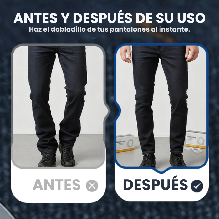 PAGA 1 LLEVA 2 ROLLOS DE 2.5 METROS Cinta adhesiva lavable para  dobladillos de pantalones