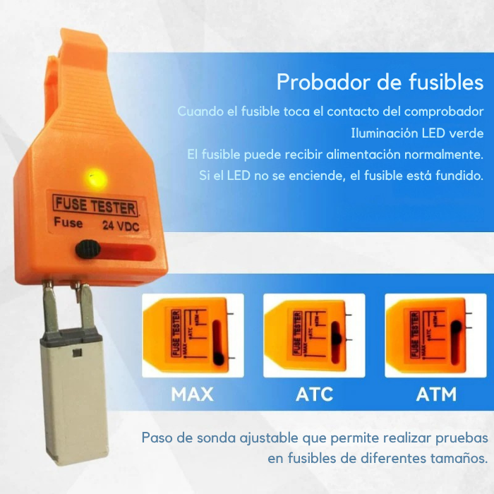 Probador y extractor de fusibles 2 en 1 para automóvil