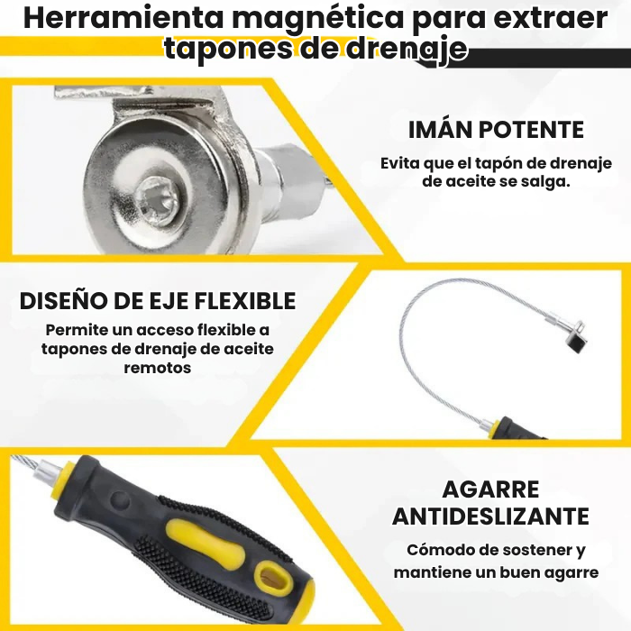 Herramienta magnética para extraer el tapón de drenaje de aceite