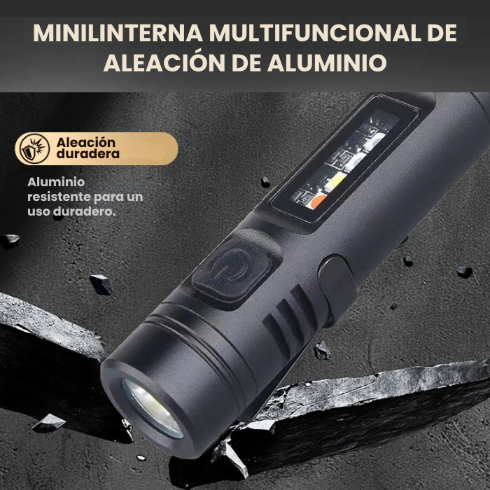PAGA 1 LLEVA 2 Linterna llavero con clip 9 modos de luz
