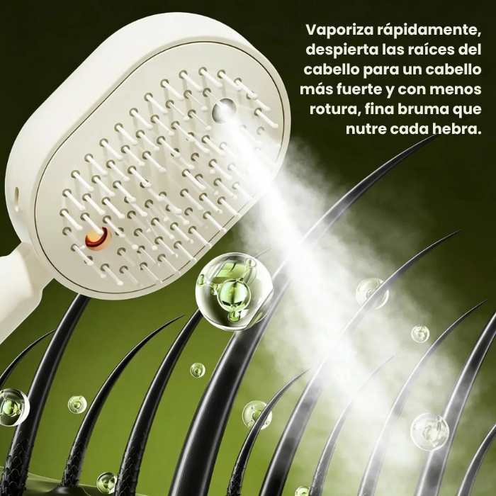 Cepillo con vapor y cabezal vibratorio masajeador