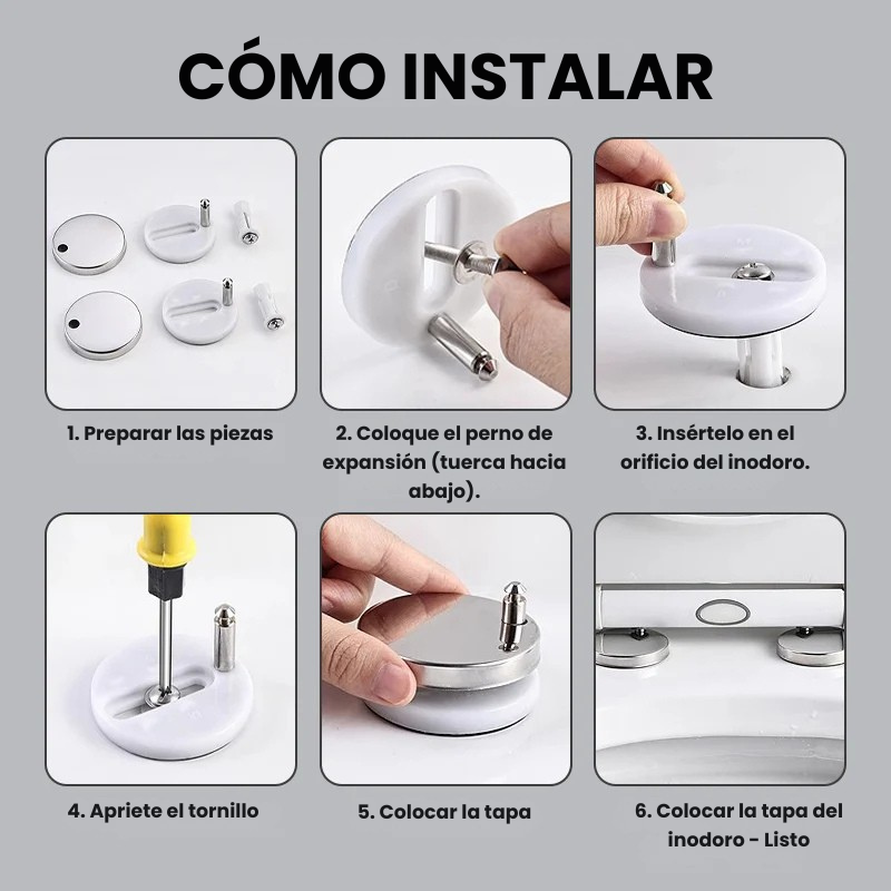 Tornillos para fijación de tapa inodoro