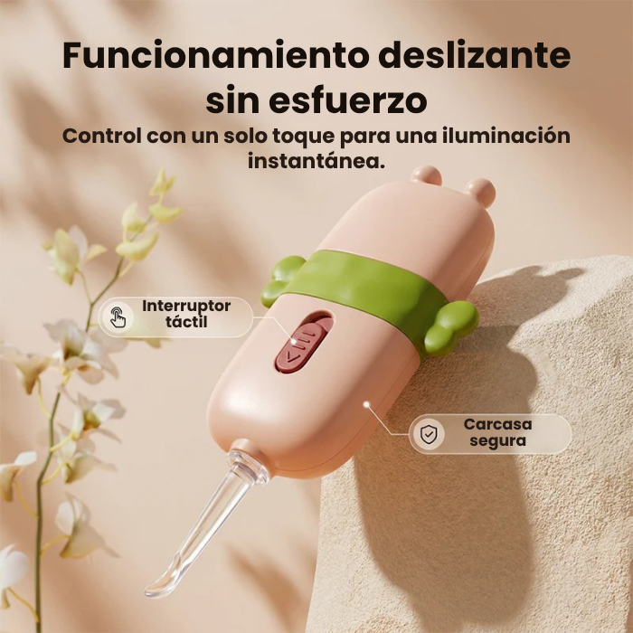 Kit limpiador de oidos para bebe con luz led