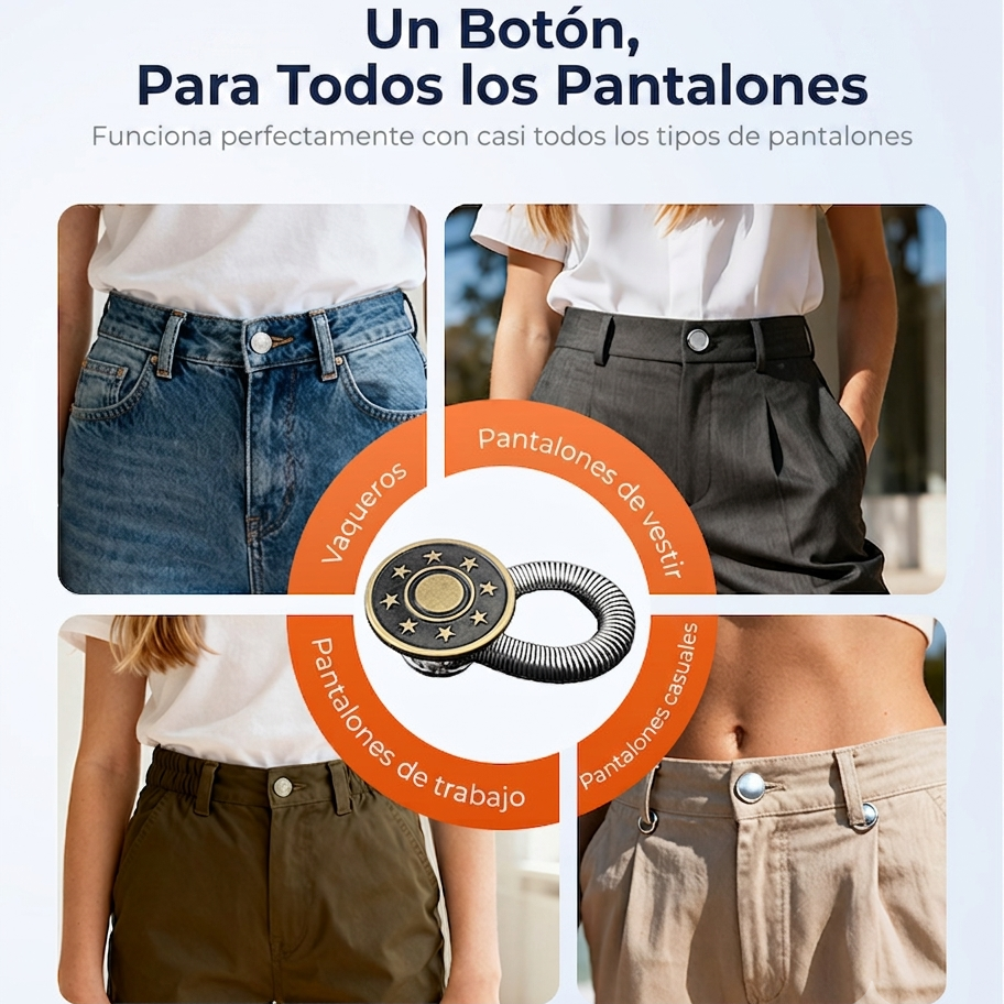Botón de extensión de resorte metálico para jeans (5 BOTONES)