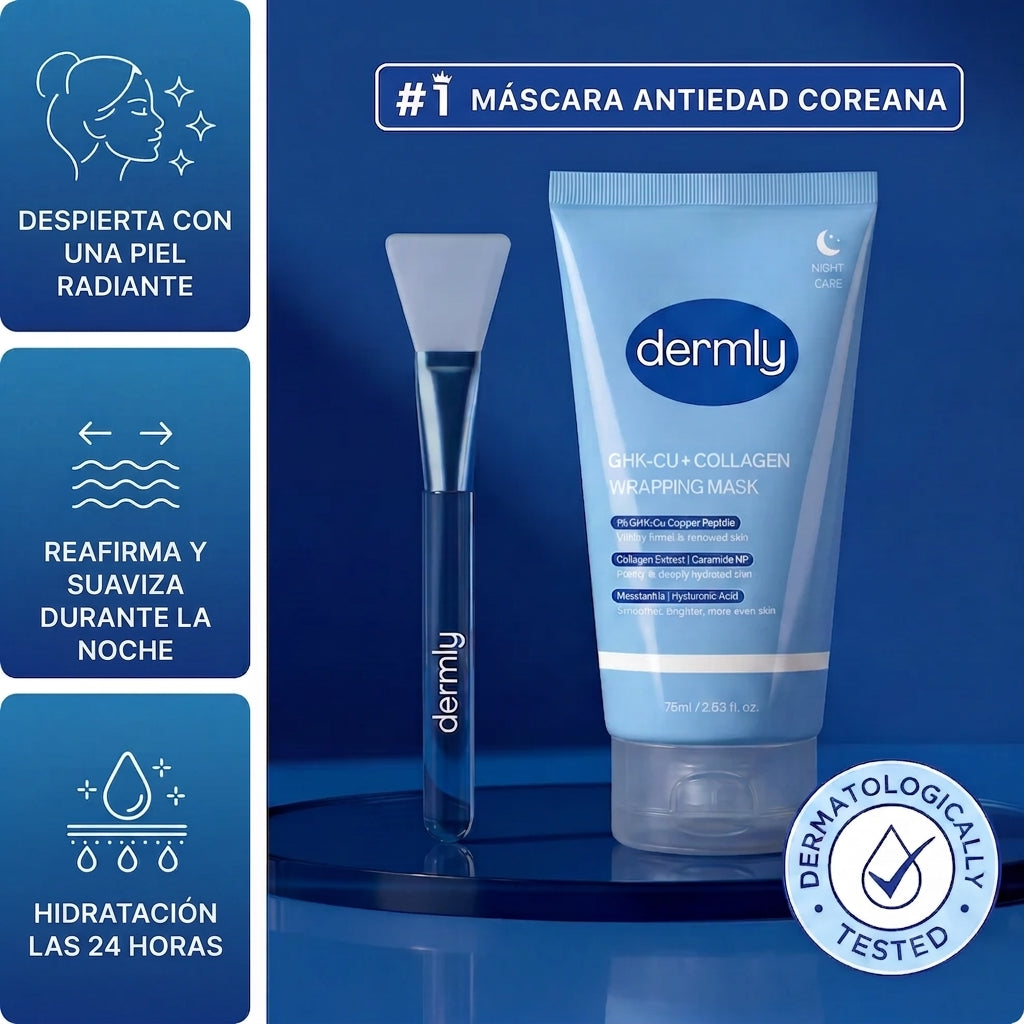 Mascarilla de envoltura nocturna Dermly GHK-Cu, colágeno