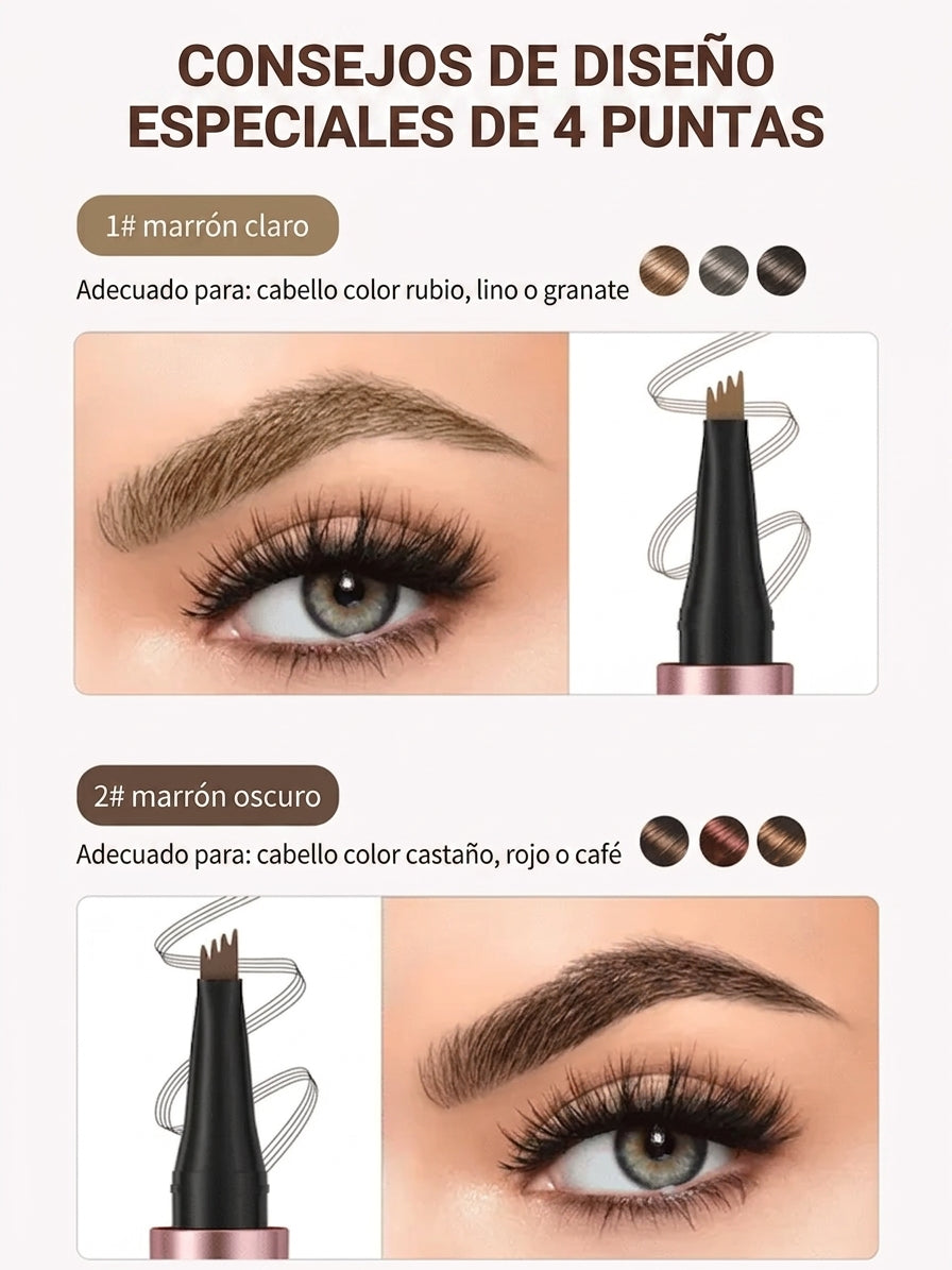 Lápiz de cejas 3D para microblading (4 puntas) y resistente al agua