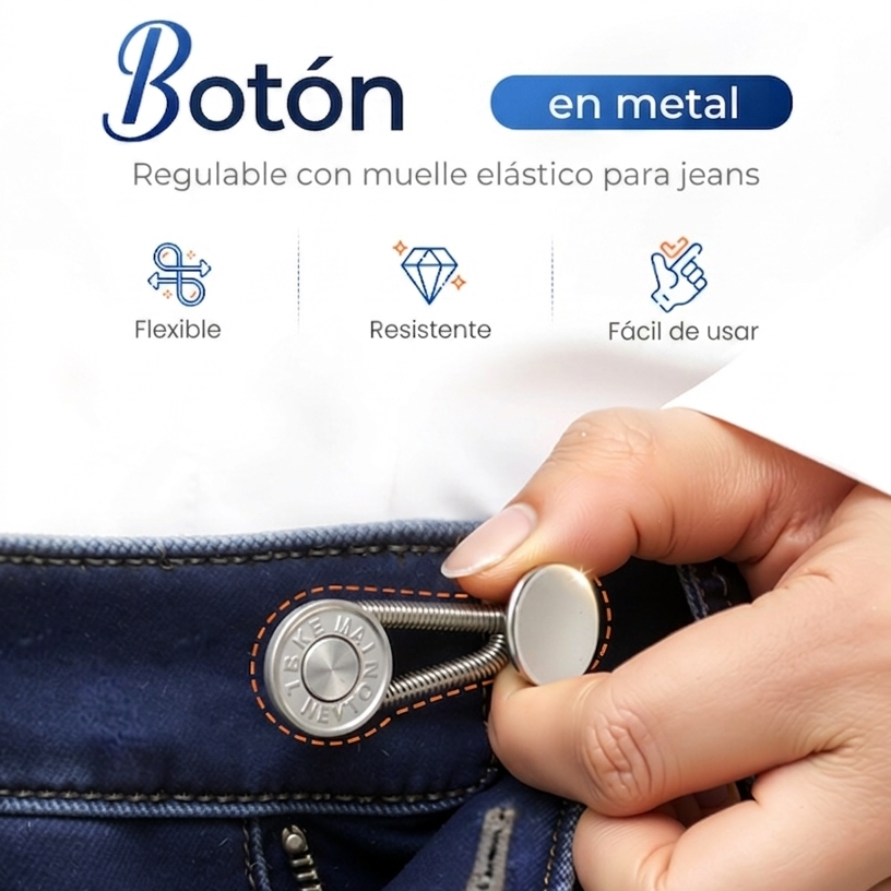 Botón de extensión de resorte metálico para jeans (5 BOTONES)