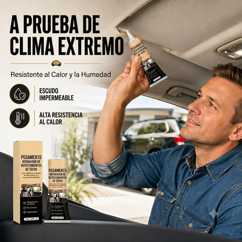 Pegamento reparador para techos interiores y molduras de automóviles desprendidos