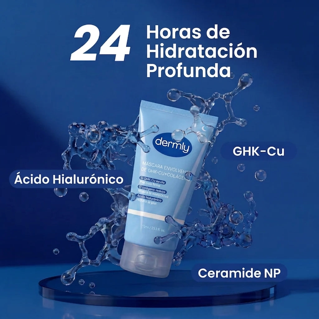 Mascarilla de envoltura nocturna Dermly GHK-Cu, colágeno