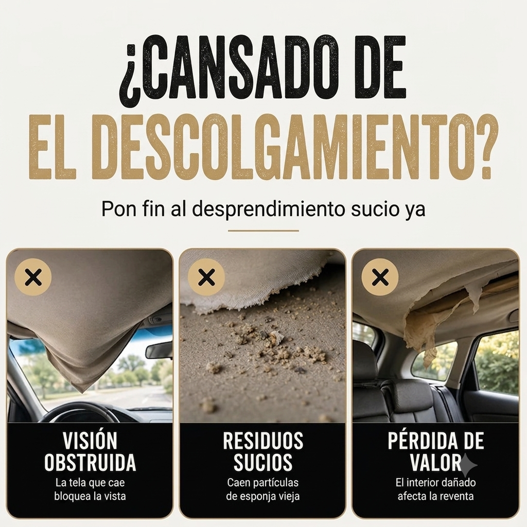 Pegamento reparador para techos interiores y molduras de automóviles desprendidos