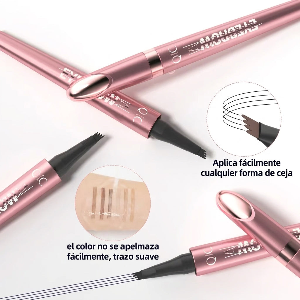 Lápiz de cejas 3D para microblading (4 puntas) y resistente al agua