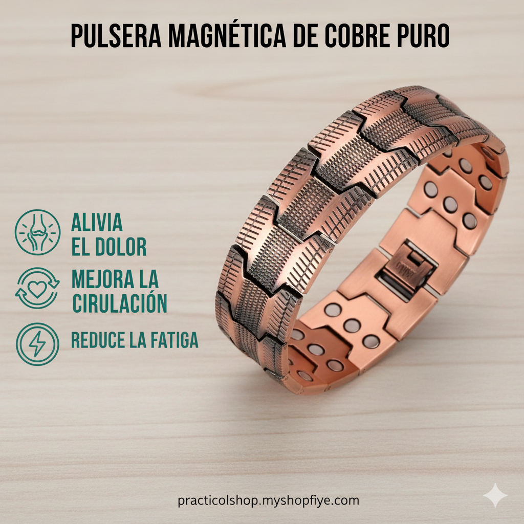 Pulsera magnética de cobre puro: alivia dolor y mejora circulación