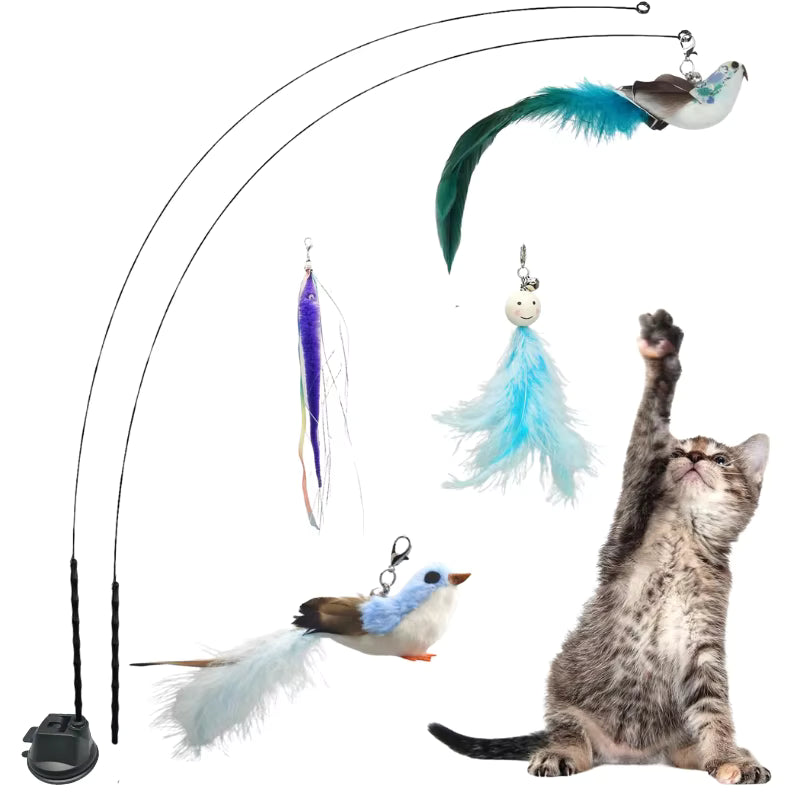 Juguetes interactivos de simulación de pájaro para gatos