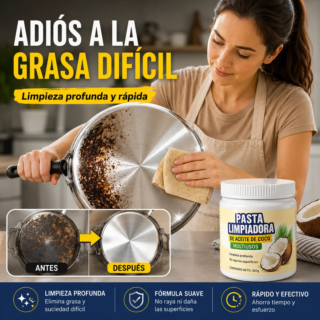 Pasta limpiadora multiusos aceite de coco