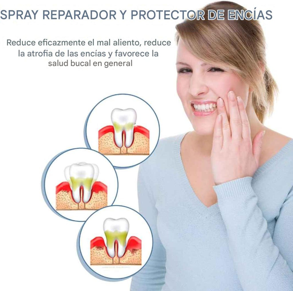 Spray Gum Protect revitaliza las encías y blanquea los dientes durante la primera semana.