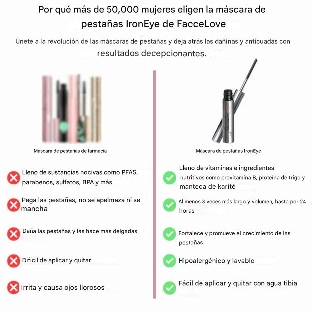 🎁 PAGA 1 LLEVA 2 Máscara de pestañas natural, alargadora y protectora