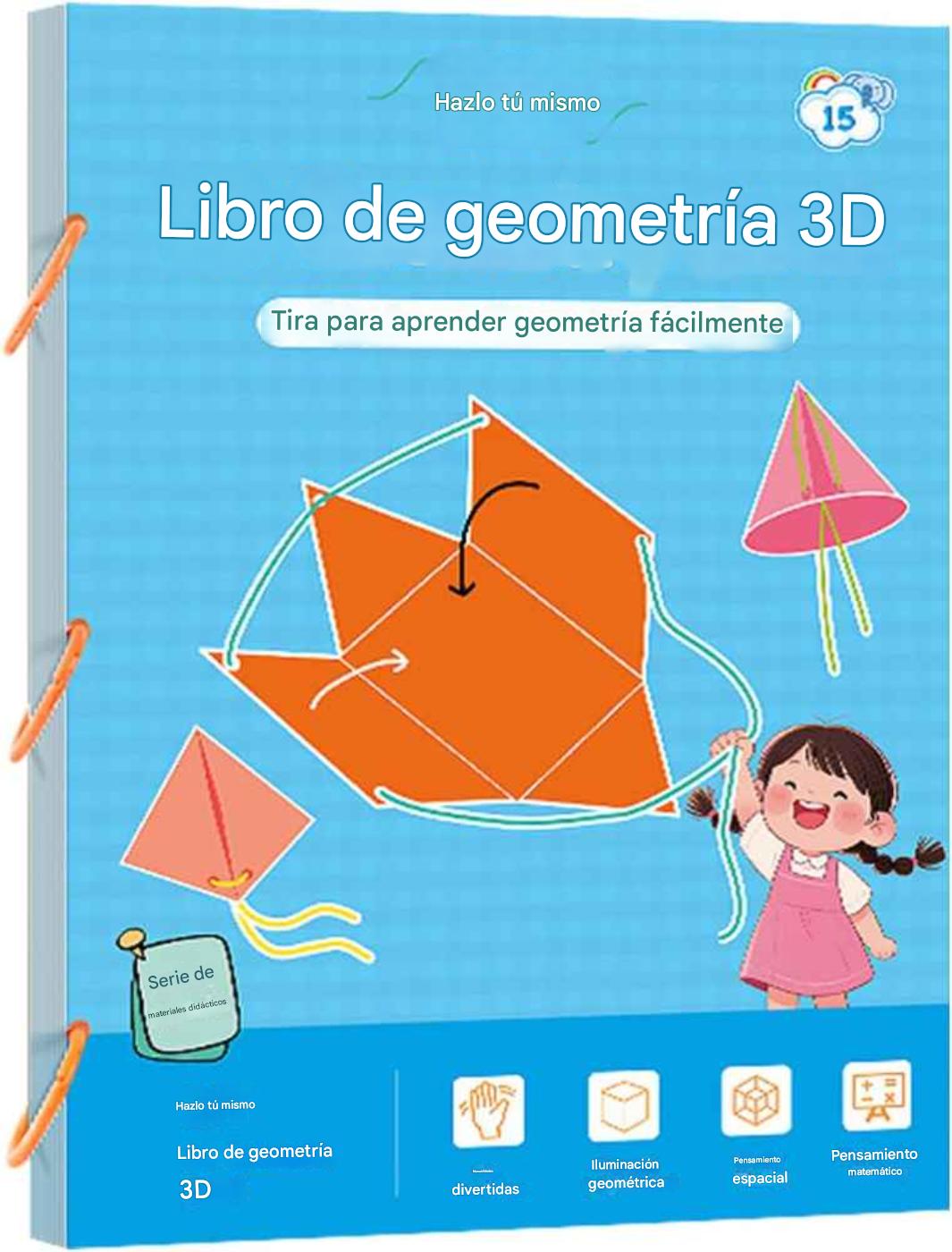 Libro de geometría 3D con cuerda de tracción