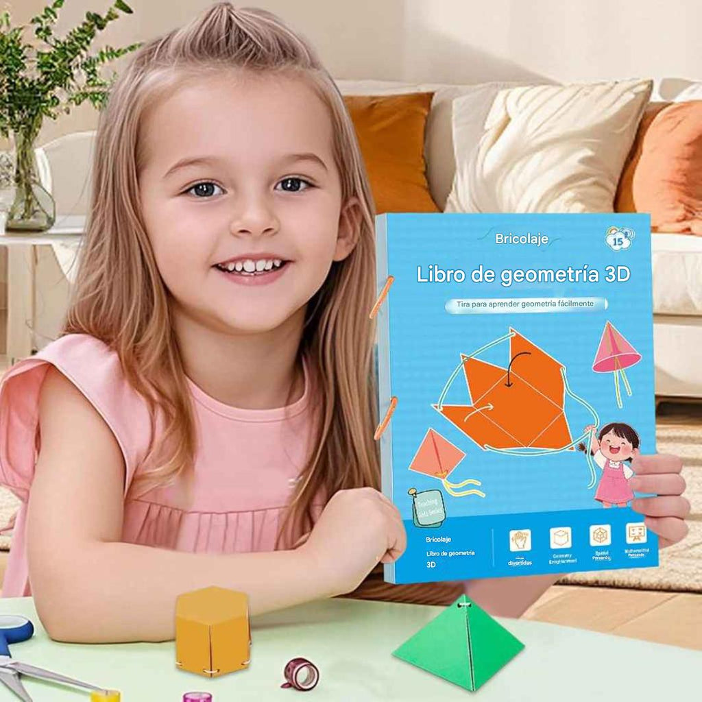 Libro de geometría 3D con cuerda de tracción