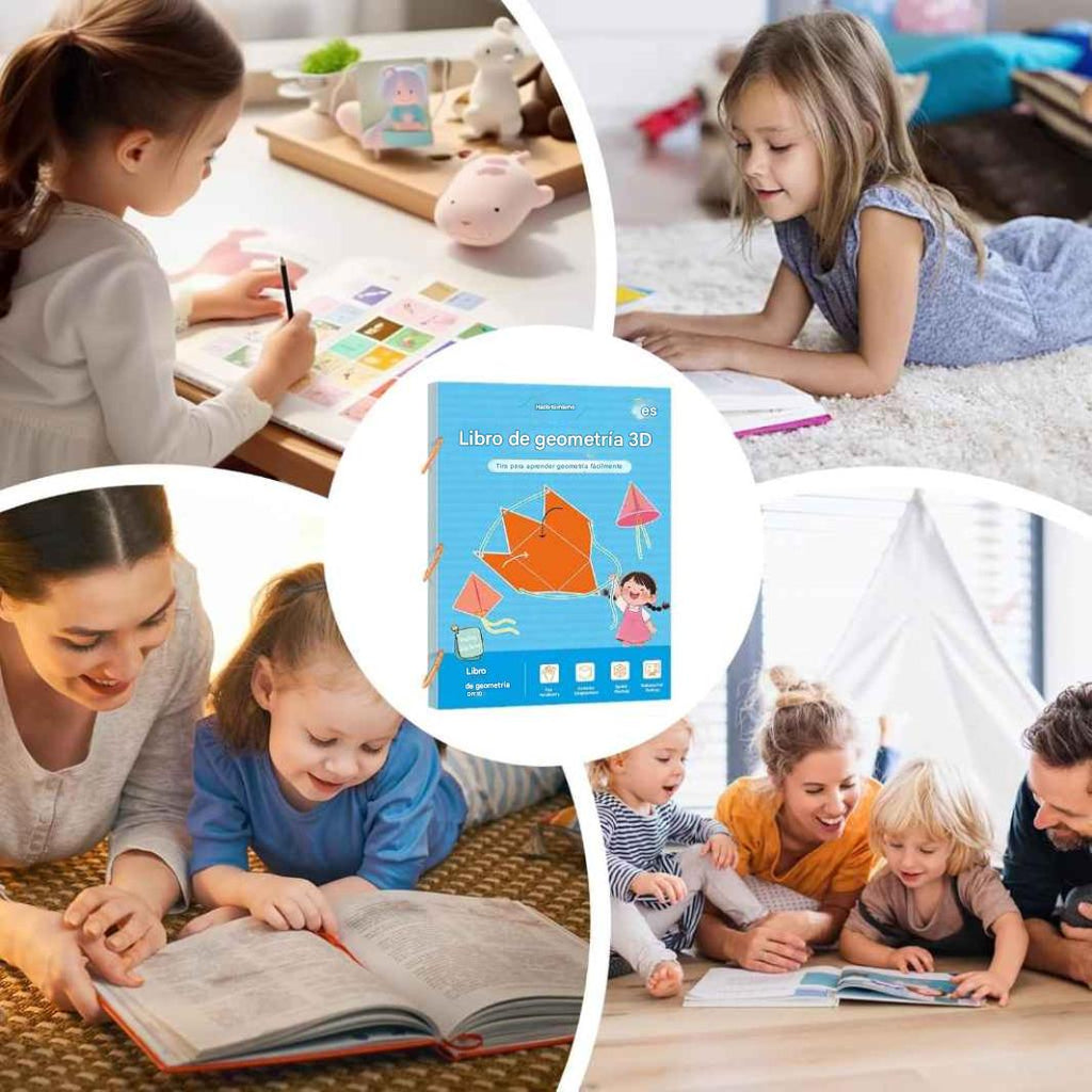 Libro de geometría 3D con cuerda de tracción