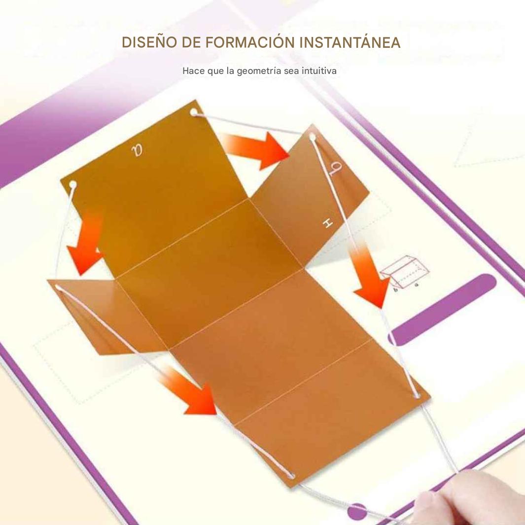 Libro de geometría 3D con cuerda de tracción