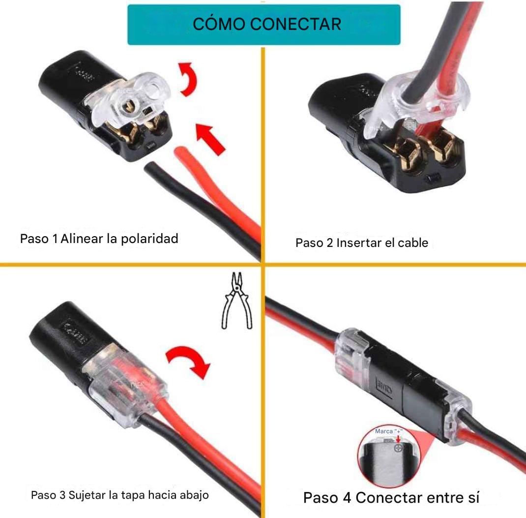 PACK DE 20 Conectores de cable sin soldadura de 2 pines