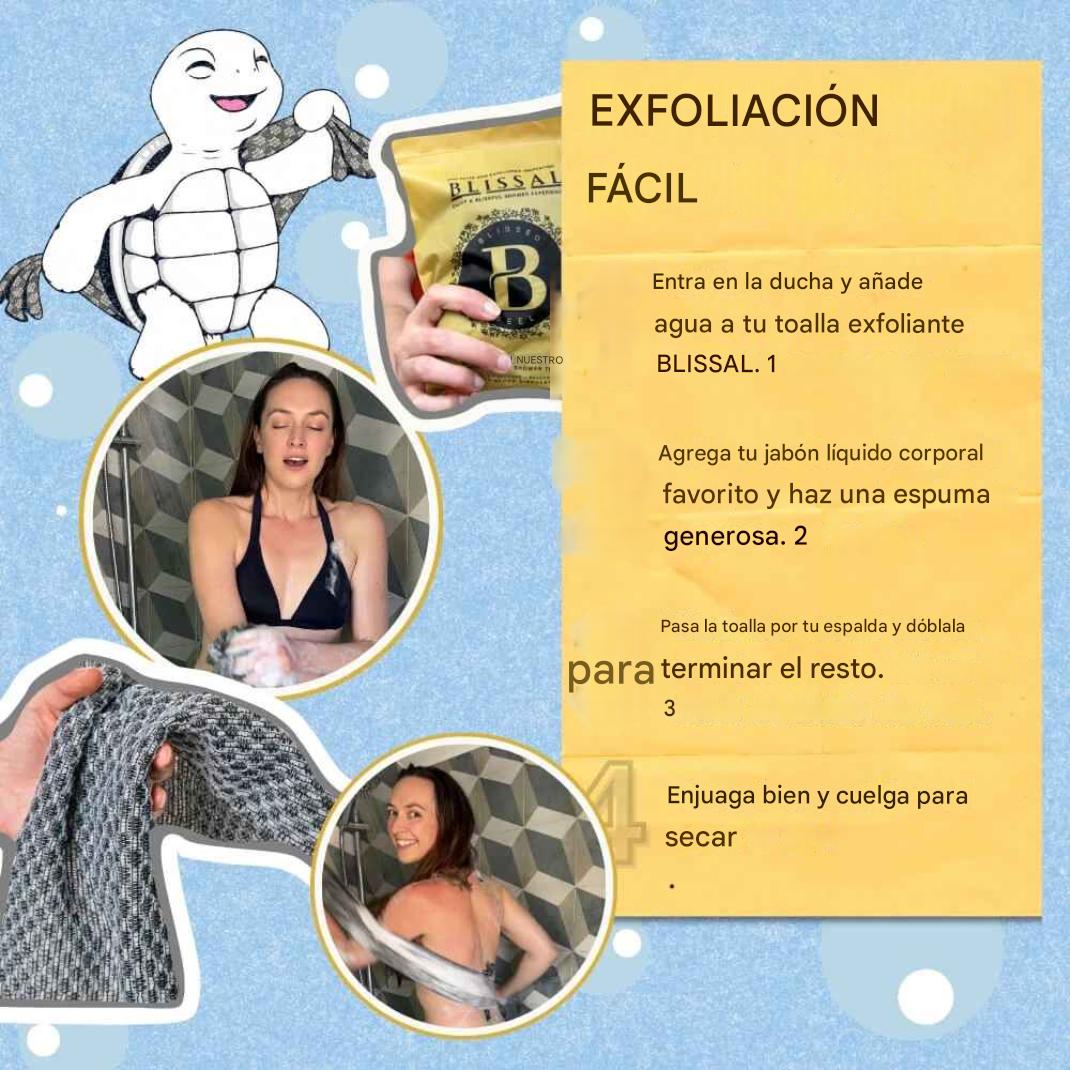 Toalla de ducha antibacteriana exfoliante Blissal