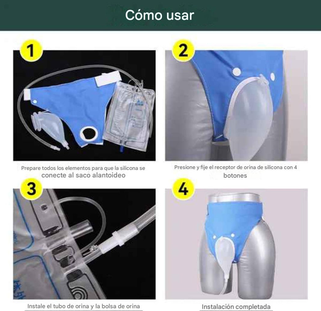 Bolsa de drenaje de orina reutilizable y portátil de grado médico