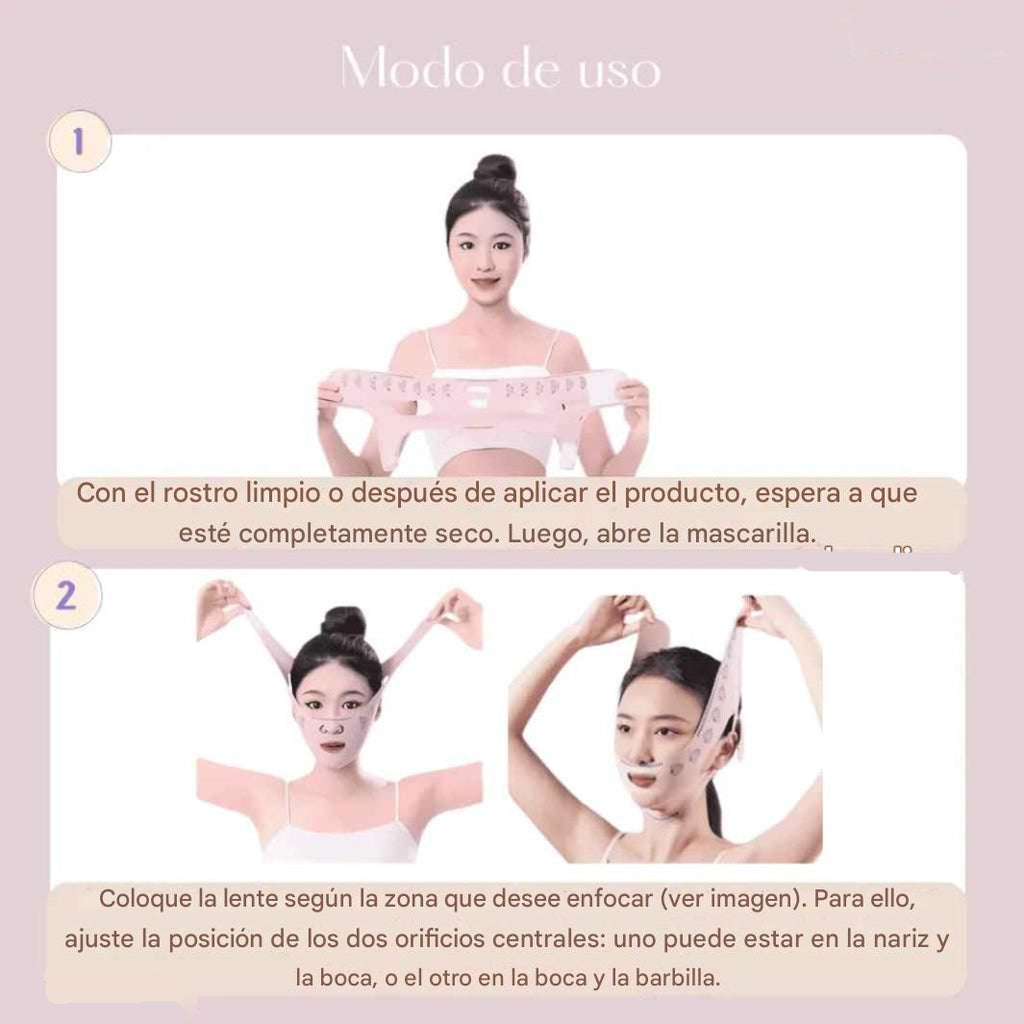 Mascarilla de contorno facial - Suaviza arrugas, papada y moldea el rostro