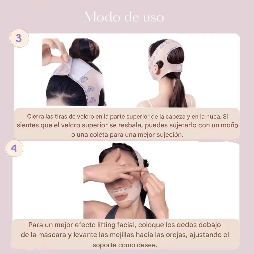 Mascarilla de contorno facial - Suaviza arrugas, papada y moldea el rostro