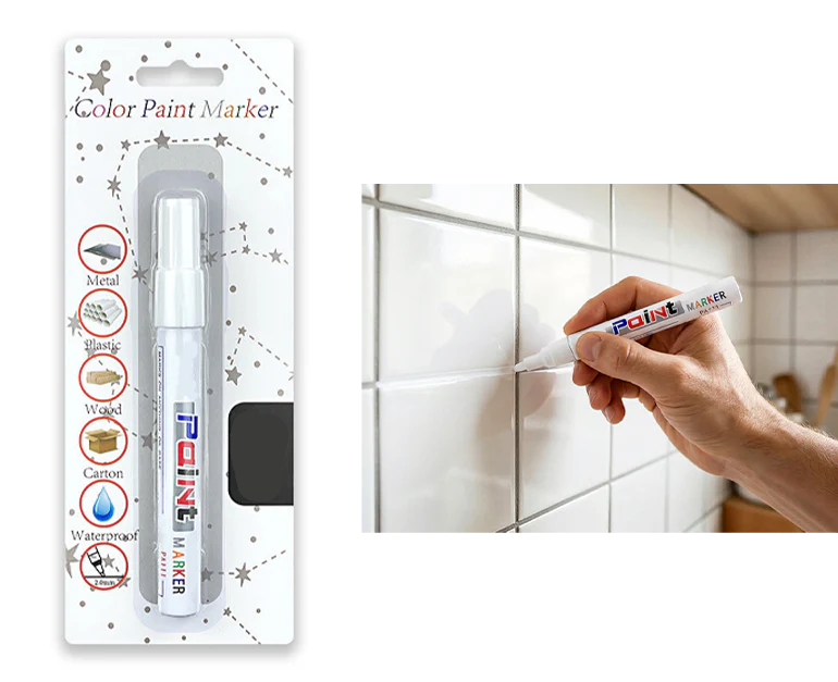 PAGA 1 LLEVA 2 Rotulador para juntas de azulejos resistente al agua color blanco