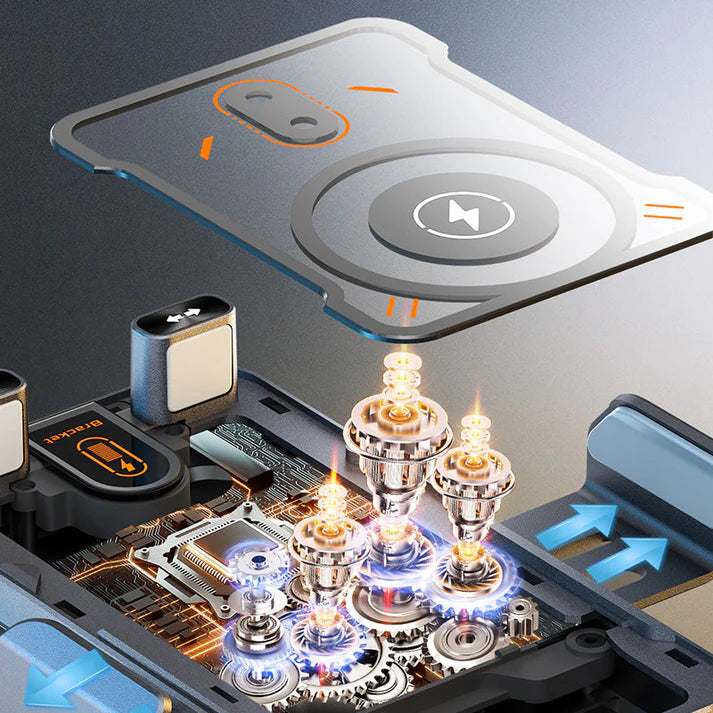 Soporte inteligente 2 en 1 para teléfono móvil con rotación automática y cargador inalámbrico
